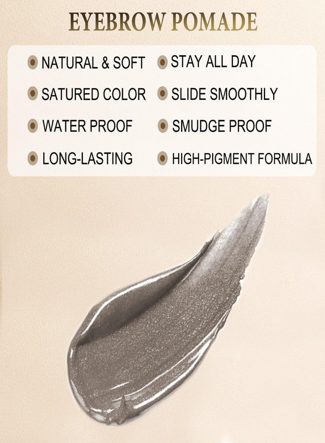 LAVONE Eyebrow Pomade - Waterproof Brow Pomade for Long-lasting Results,Smudge Proof and Sweat Resistant Formula,Natural Eyebrow Makeup for All Skin Types and Tones - Gray - Image 3